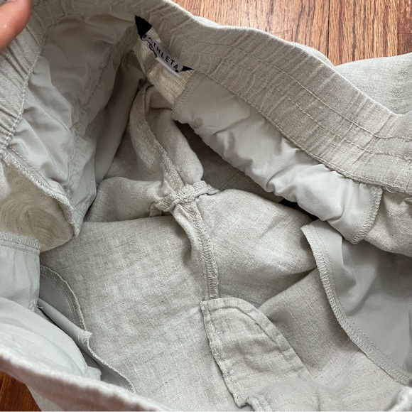 Athleta Voyager Linen Shorts 6” inseam in Beige size 14 - Picture 10 of 12